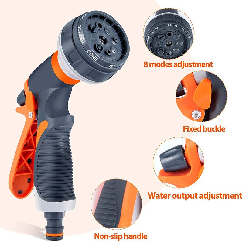 8-function car wash water gun set, garden tool high pressure garden irrigation water gun