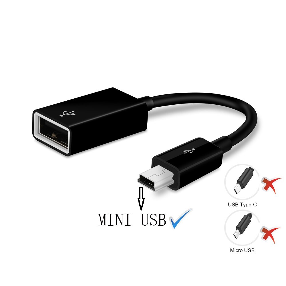 Mini USB b Male To USB Female OTG Adapter For car / MP3 / MP4