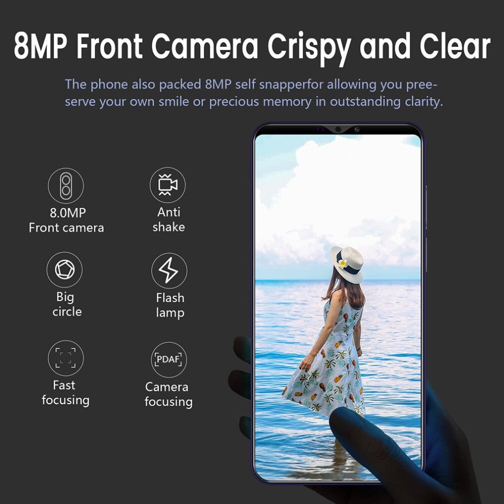 Reno4 Pro Smartphone 5.8 Inch Smartphone 512M + 4G 3D Glas Plated Back Cover High Definition Achteruitrijcamera