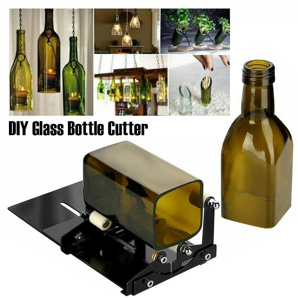 Glasflaske cutter skæreværktøj vin øl glas skulpturer cutter til diy glas skæremaskine metal pad flaskeholder