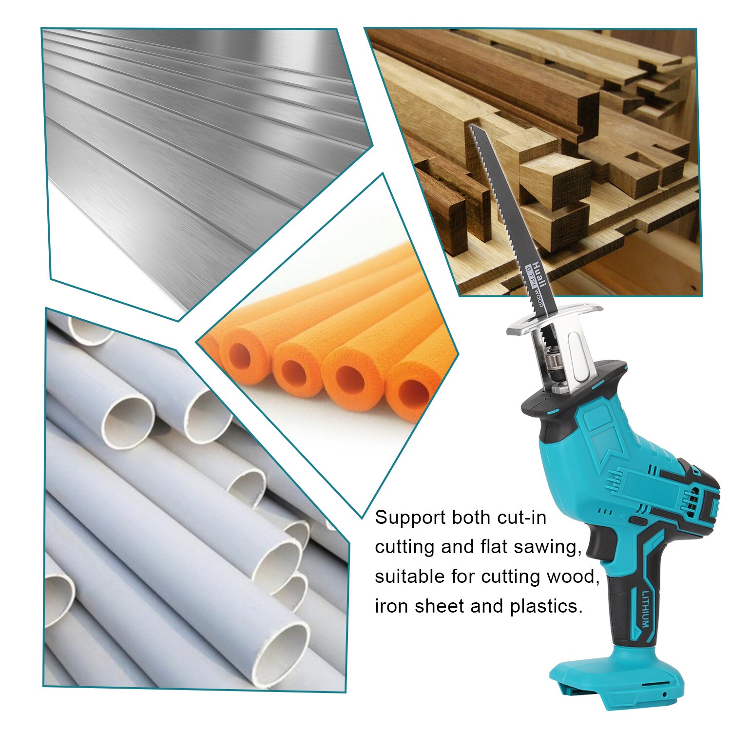 Outdoor Portable Reciprocating Saws Saber Saw Electric Power Tools for Cutting Wood Iron Sheet Plastics 2 Optional with 4 blades