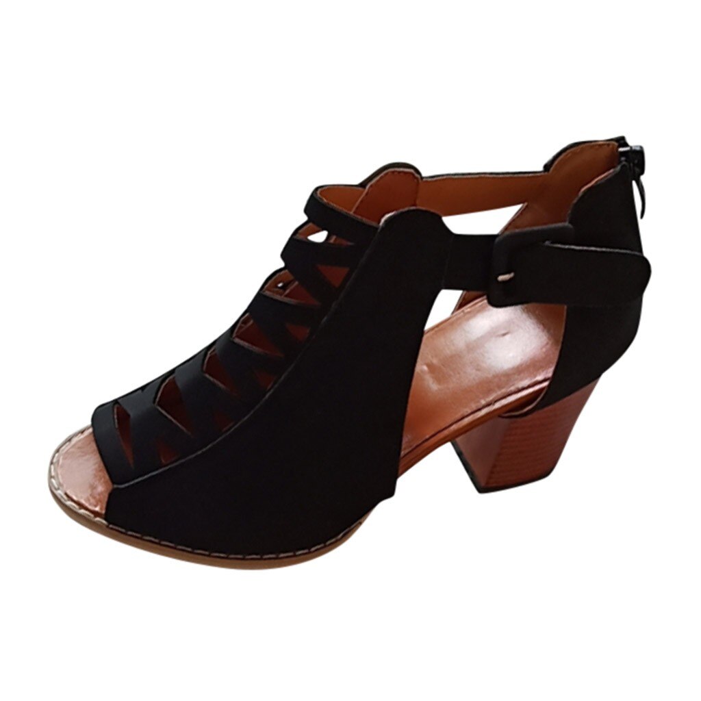 SAGSCE – sandales à talons hauts pour femmes, chaussures à la , respirantes, antidérapantes, décontractées, pour l'extérieur, pour la plage, nouveauté: Black / 39