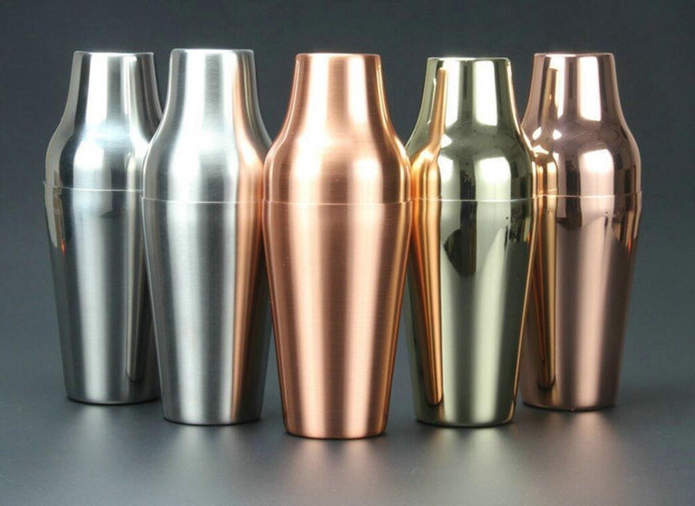 Rosa guld franske to-trins cocktail shakers