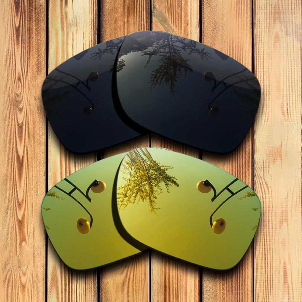 100% precisamente cortar lentes polarizadas de substituição para holbrook xl óculos de sol cor preta sólida-escolhas: Black -Yellow Mirror