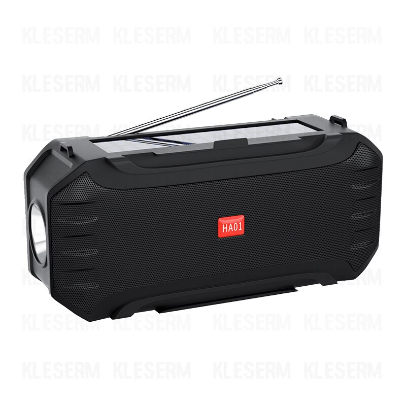 Solar Power Draadloze Speakers Met Flitslicht Fm Radio Tf Card Ondersteuning Zonne-energie Opladen Outdoor Camping Bluetooth Speaker Boombox: 1