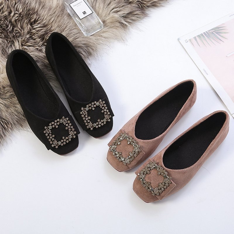 Ballerine Donna Punta Classica Nere E Beige, Slip On, Suola Flessibile In Gomma, Comode Per Tutti I Giorni - 4