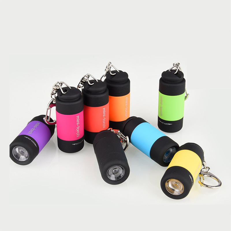 Mini Waterdichte USB LED Licht Oplaadbare Zaklamp Lamp Pocket Sleutelhanger Zaklamp USB Gadgets