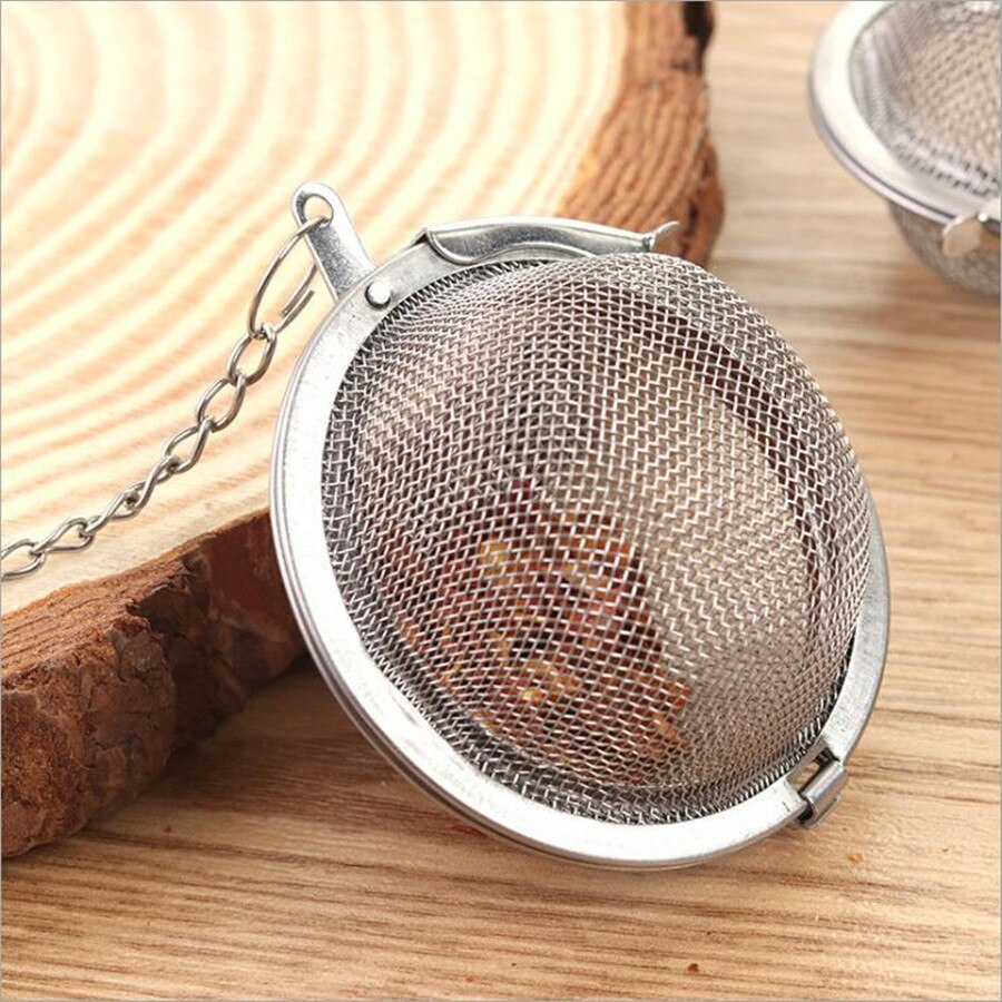 1pc sfärer i rostfritt stål som låser krydda tebollssil nätinfuser tefilter teinfuser