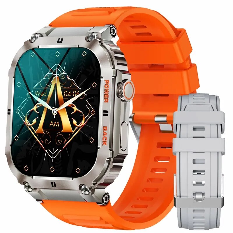 LIGE-Reloj inteligente deportivo para Hombre, accesorio de pulsera resistente al agua con pantalla de 1,96 pulgadas, Bluetooth, llamadas, oxígeno en sangre, ideal para deportes al aire libre: Multicolor