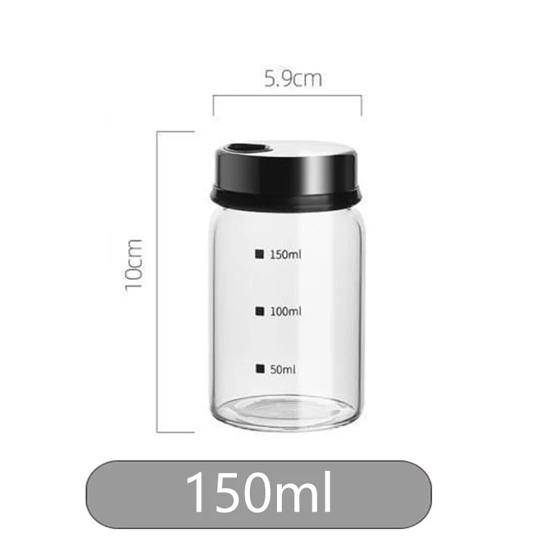 150/200/300/450ml High Borosilicate Glass Seasoning Jar Pepper Spice Shaker Kitchen Salt Sesame Solid Condiment Dispenser Bottle: Light Grey