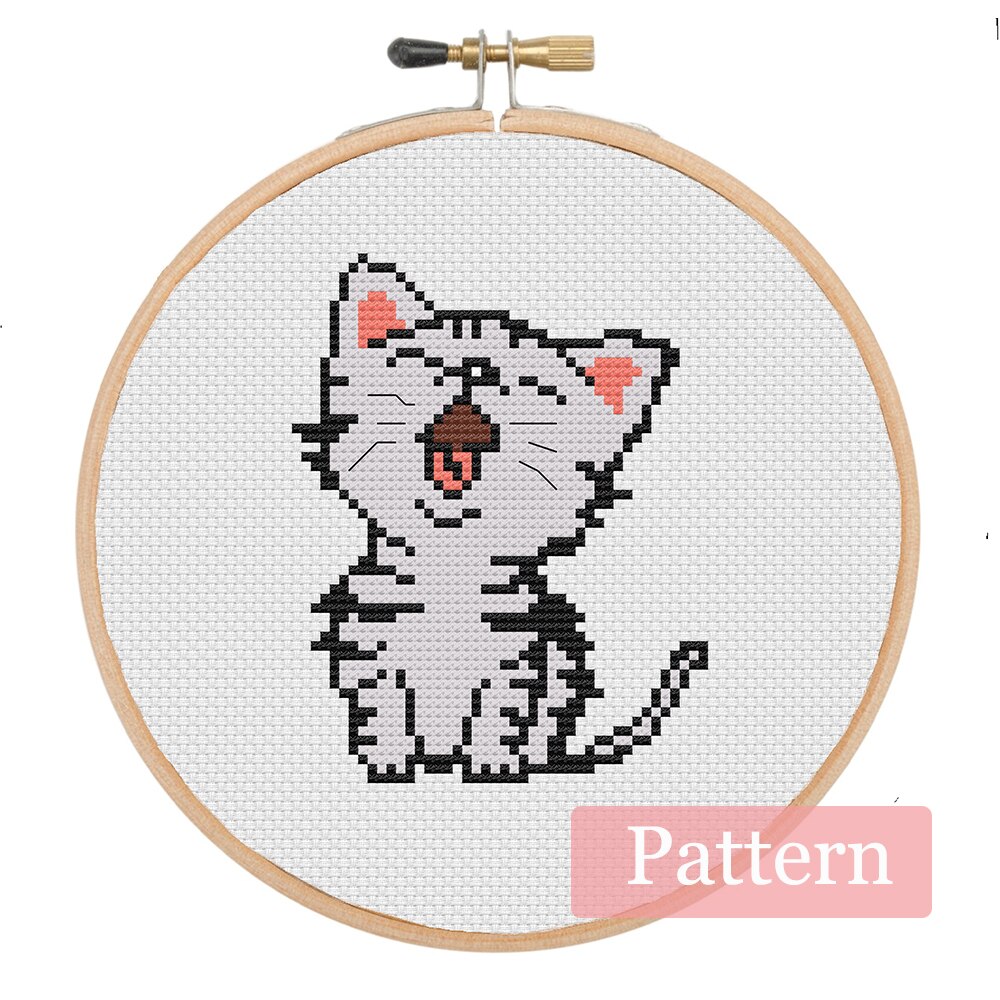 Lovely Cat Cross Stitch Pattern DMC Cross Stitch C... – Grandado