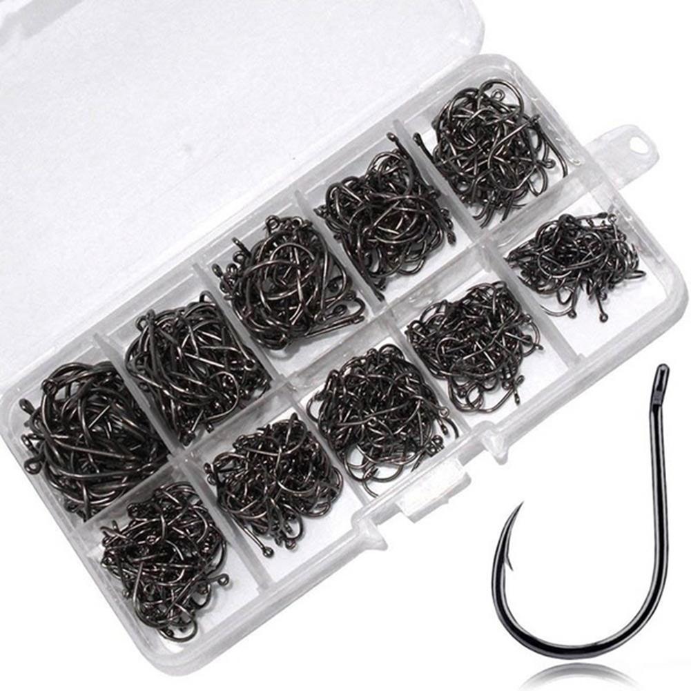 100Pcs Lake Fishing Hooks Set Carbon Steel Single Circle Fishing Hook Fly Fishing Jip Barbed Carp Hooks Sea Tackle Accessories: Default Title