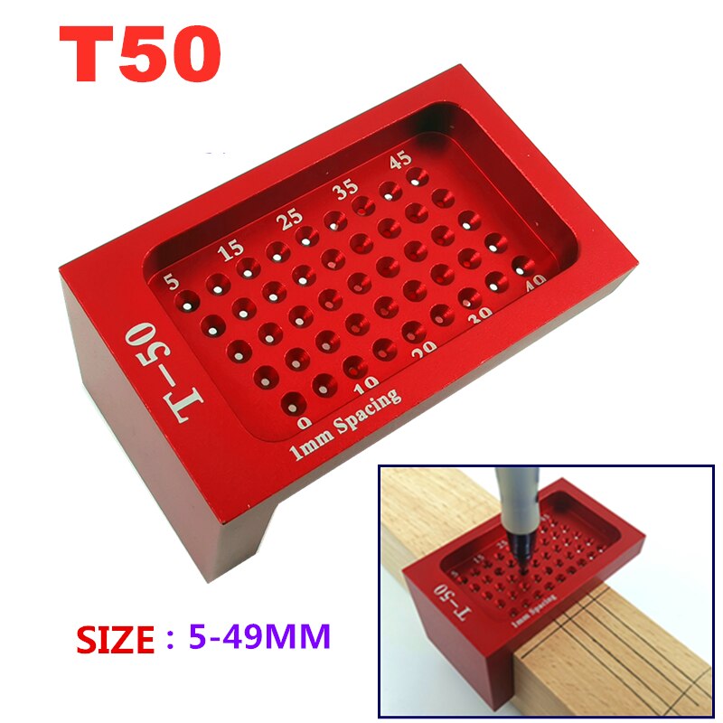 Aluminium 90 Graden Pleinen L Vorm Haaks Lijn Heerser Kraspen Gauge Timmerman Houtbewerking Gereedschap 1Pcs Rood: T-50