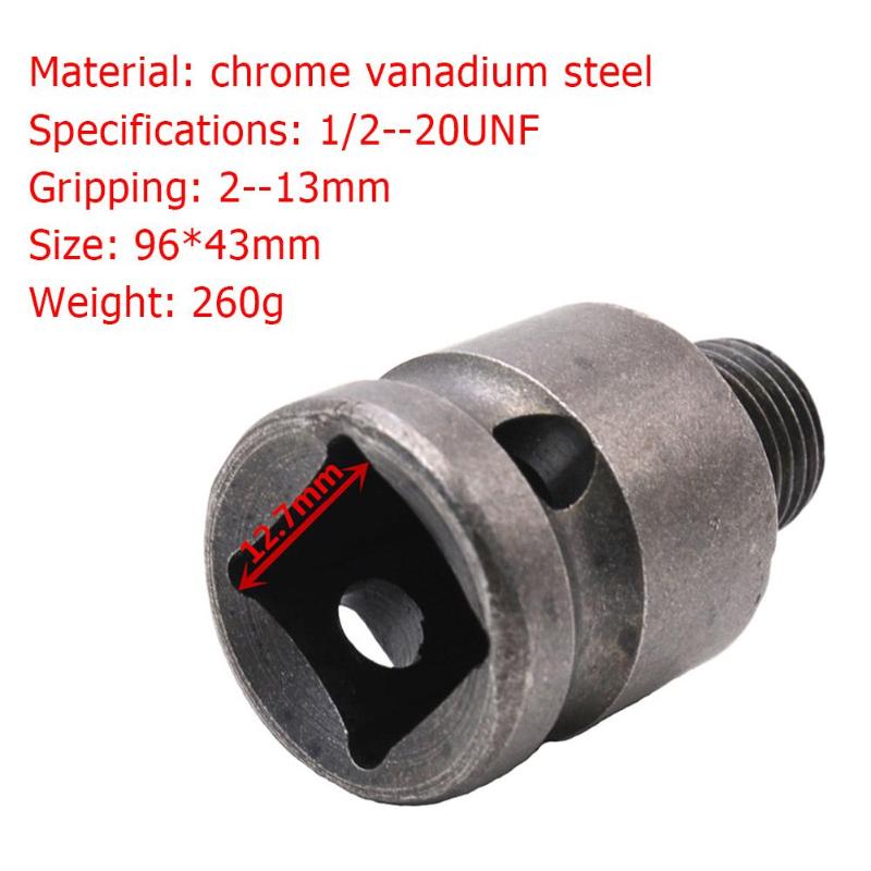 Hex Drill Bits Adapter Keyless Shaft Chuck Clamp 2-13 mm Electric Motor Shaft Mini Chuck Fixture 1/2 ''Hex Shank Drill Chuck