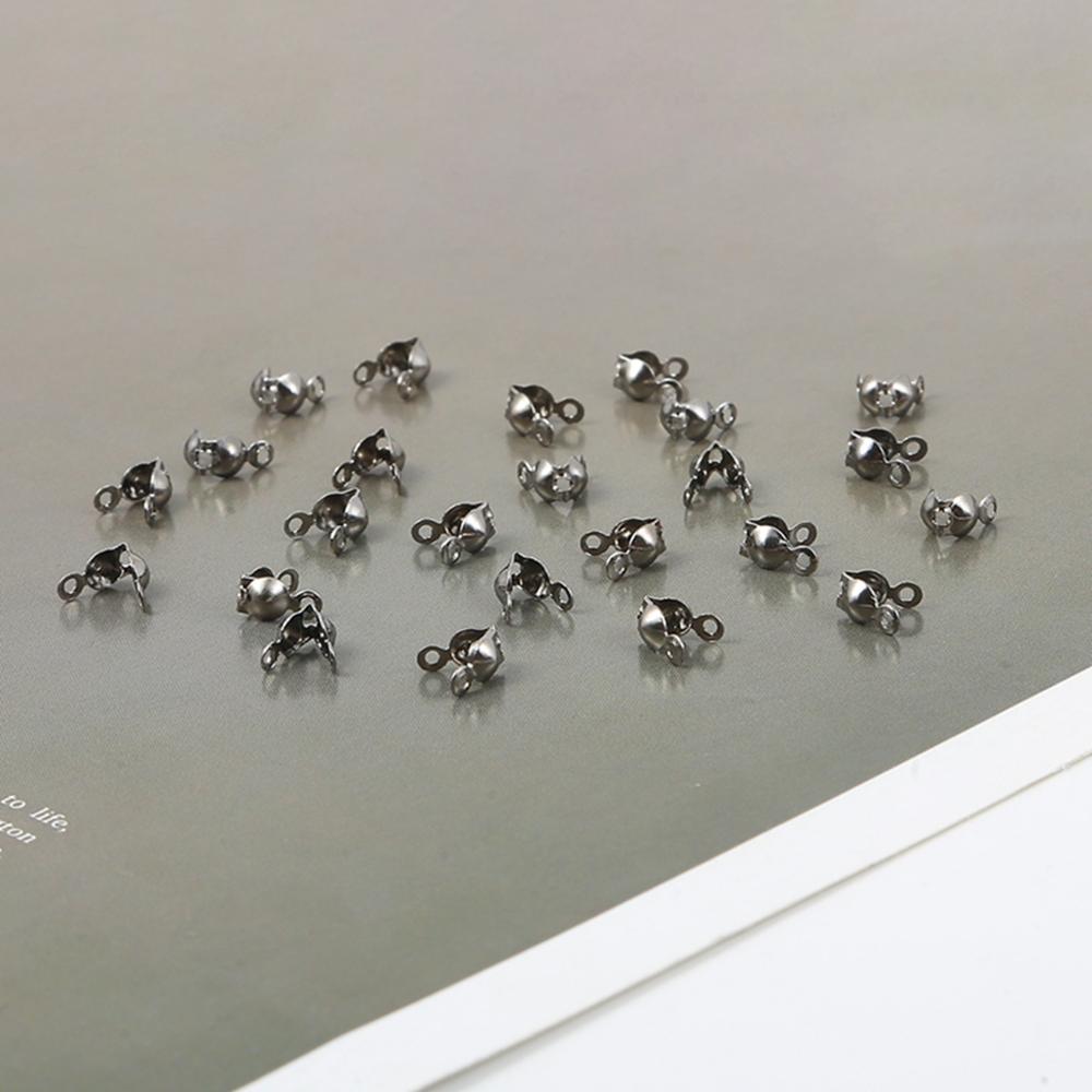 100 pcs/lot 4x7mm mousqueton connecteur fermoir boule chaîne Calotte fin sertissages perles connecteur composants pour bijoux à bricoler soi-même faisant Supplie: Gun-metal