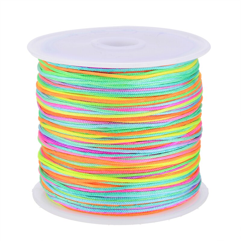 45 M X 0.8 Mm Nylon Koord Discussie Chinese Knoop Koord Macrame Armband Gevlochten Stringdiy Kwasten Kralen Handgemaakte: Colorful