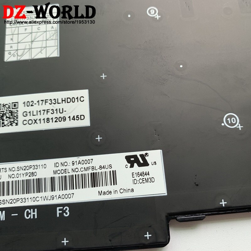 Original US English Backlit Keyboard For Lenovo Thinkpad E480 E490 T480S L480 T490 T495 L380 L390 Yoga L490 P43s Laptop
