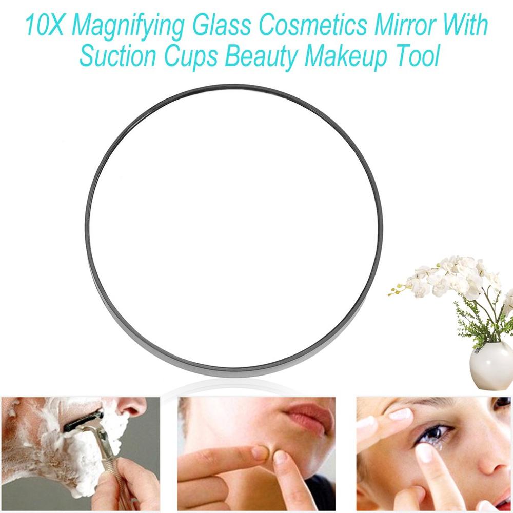 10X Magnifying Glass Cosmetics Mirror With Suction Cups Women Beauty Makeup Mirror Great Make up Tool Black