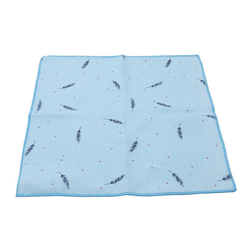 Pañuelo cuadrado de algodón con bolsillo y estampado de animales, traje con bolsillo cuadrado, 1 unidad: sky blue-feather