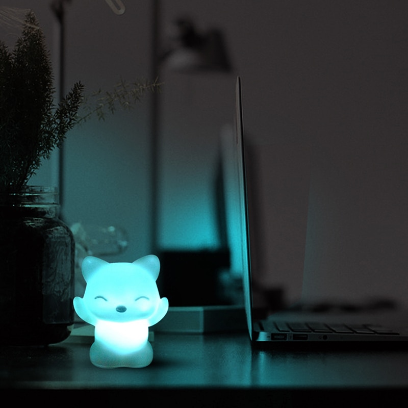 Dozzlor led nyhed nat mærkelig dyr form børns bordlamper sovelys dekor lamper