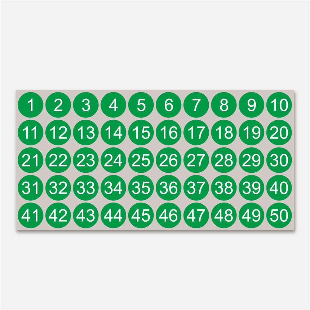 Etiketten Nummerstickers 1-50 Nummerstickers Opeenvolgende nummerstickers Zelfklevende sticker Waterdichte opslagclassificatie: Lila