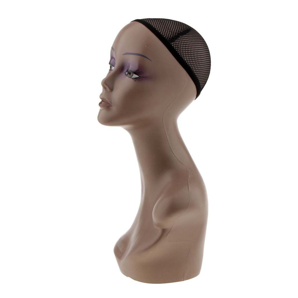 Female Mannequin Head Bust Wig Hat Jewelry Necklace Salon Display Model Manikin and Net Cap Jewelry Hat Display Model