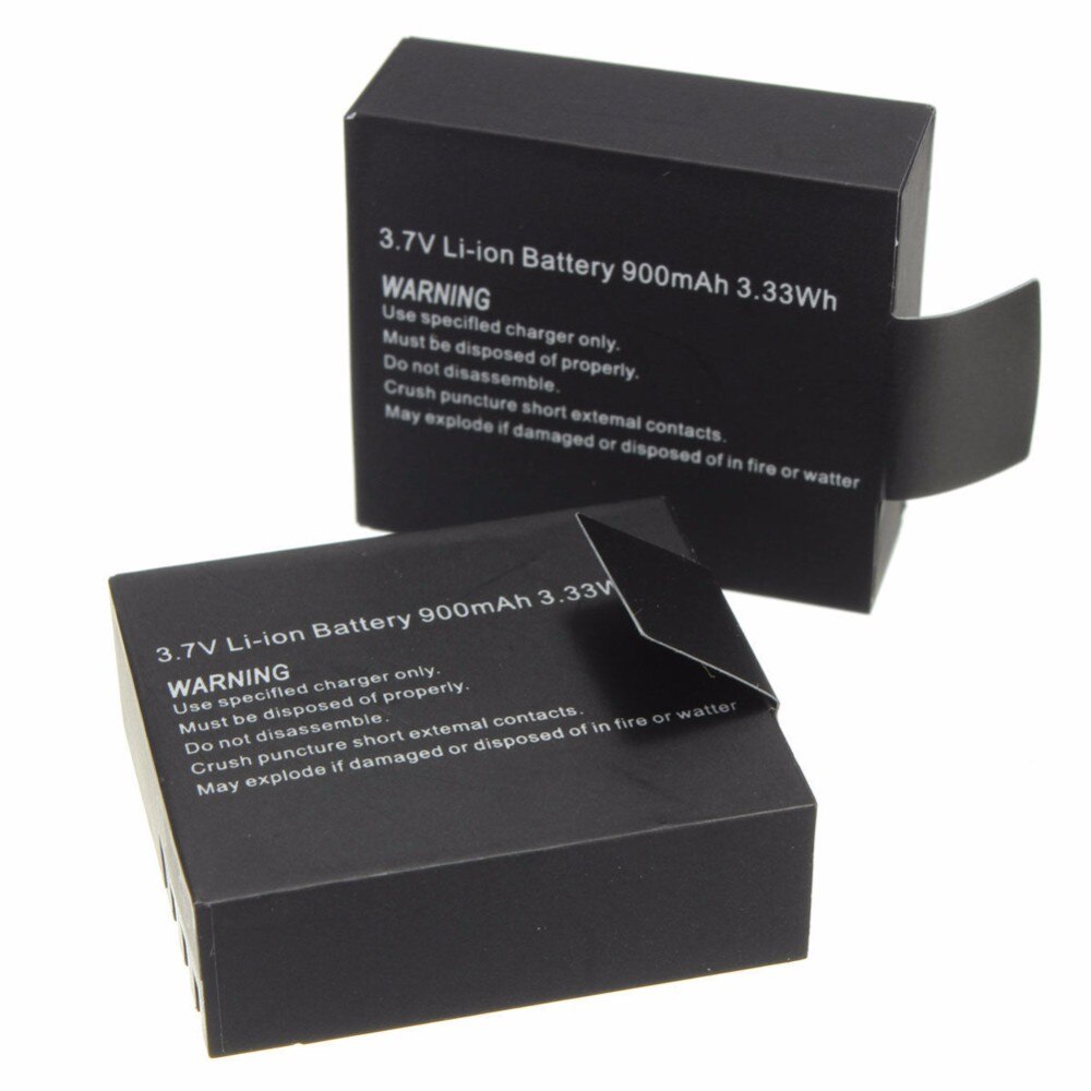 2X900 Mah Oplaadbare Li-Ion Batterij + Dual Usb Oplader Voor Sjcam SJ4000 SJ5000 SJ6000 SJ7000 SJ8000 SJ9000 Sport actie Camera: 2pcs Batteries