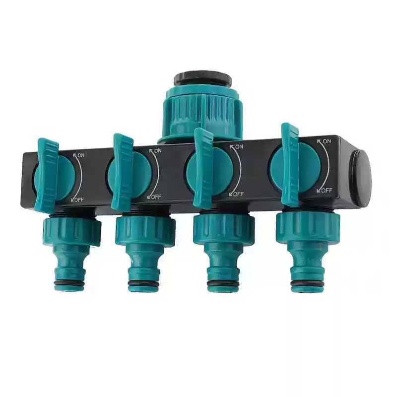 4-Way Watersplitters 1 "tot 3/4" tot 1/2 "Draad Europese Standaard Draad Tuinirrigatie Watering Connector fittingen Klep