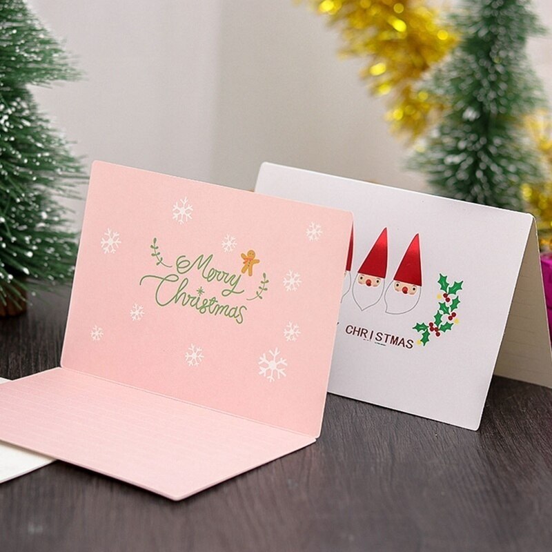 9Pcs Christmas Paper Greeting Card Message Card Card for Christmas Party Chinese Year Red Card