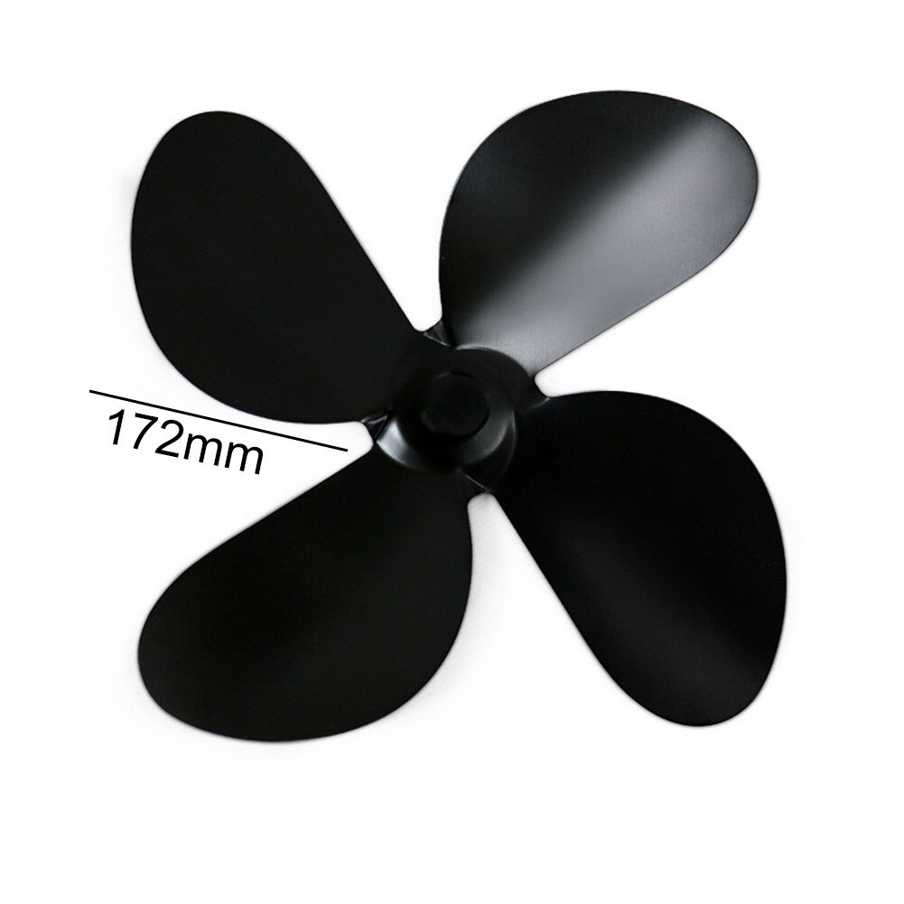 4 Blade Black Haard Ventilator Blad Warmte Aangedreven Hout Kachel Hout Brander Haard Fan Accessoires Thuis Efficiënte Warmteverdeling
