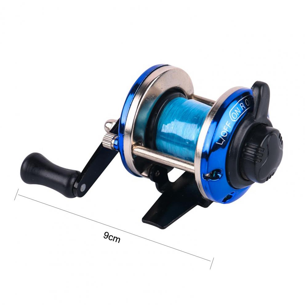 Rueda de tambor de pesca de Metal, herramienta de aparejos de pesca con línea, ahorro de trabajo, Mini arrastre, carrete de pesca en hielo, rueda giratoria ajustable