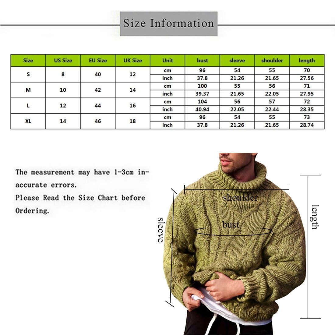 Pull à col roulé pour homme, pull chaud, épais, couleur unie, manches longues, tricot torsadé, décontracté, automne hiver