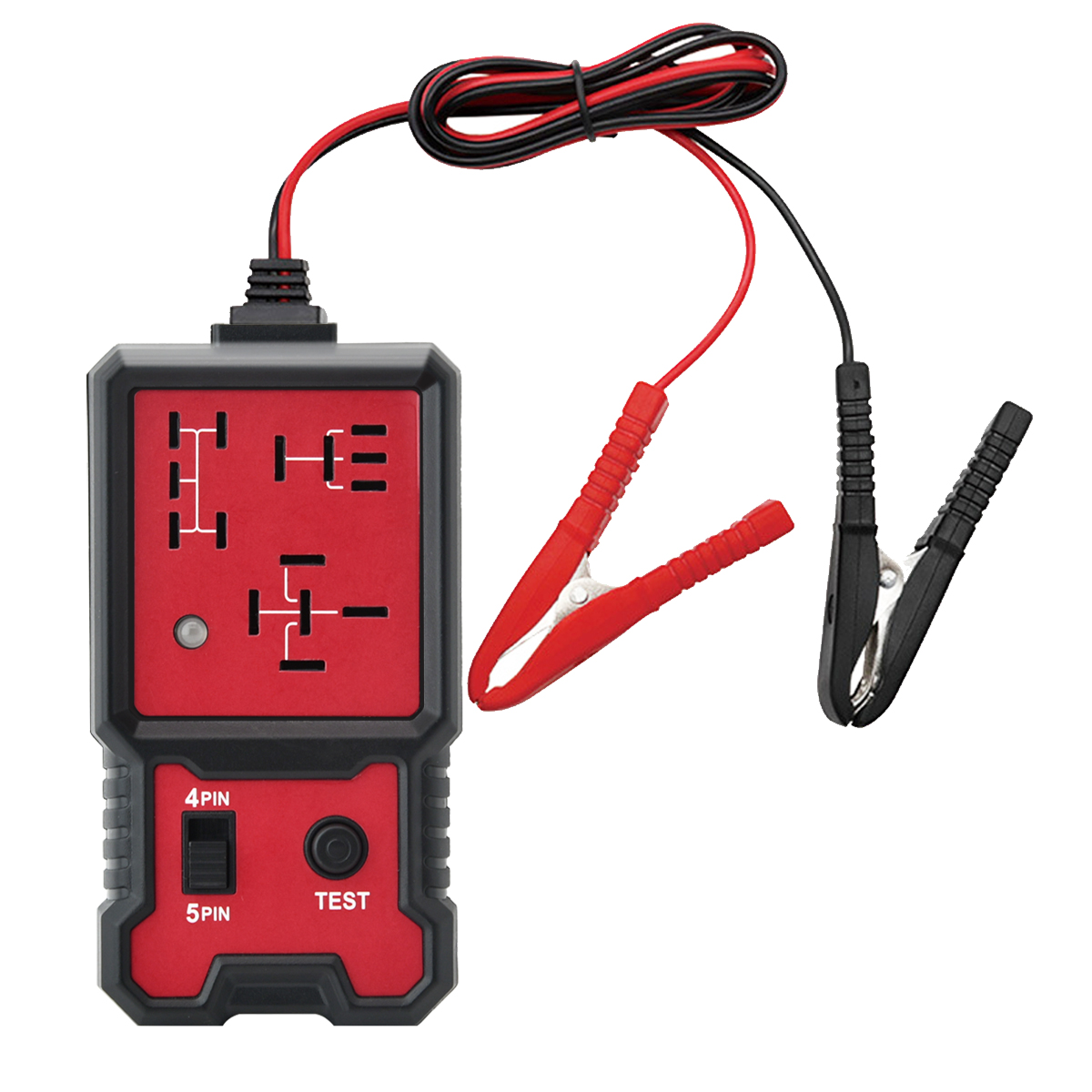 Auto Relay Tester for 12V - Durable Car Diagnostic Tool with Battery Clips, Fits 4-Pin & 5-Pin Relays: Default Title
