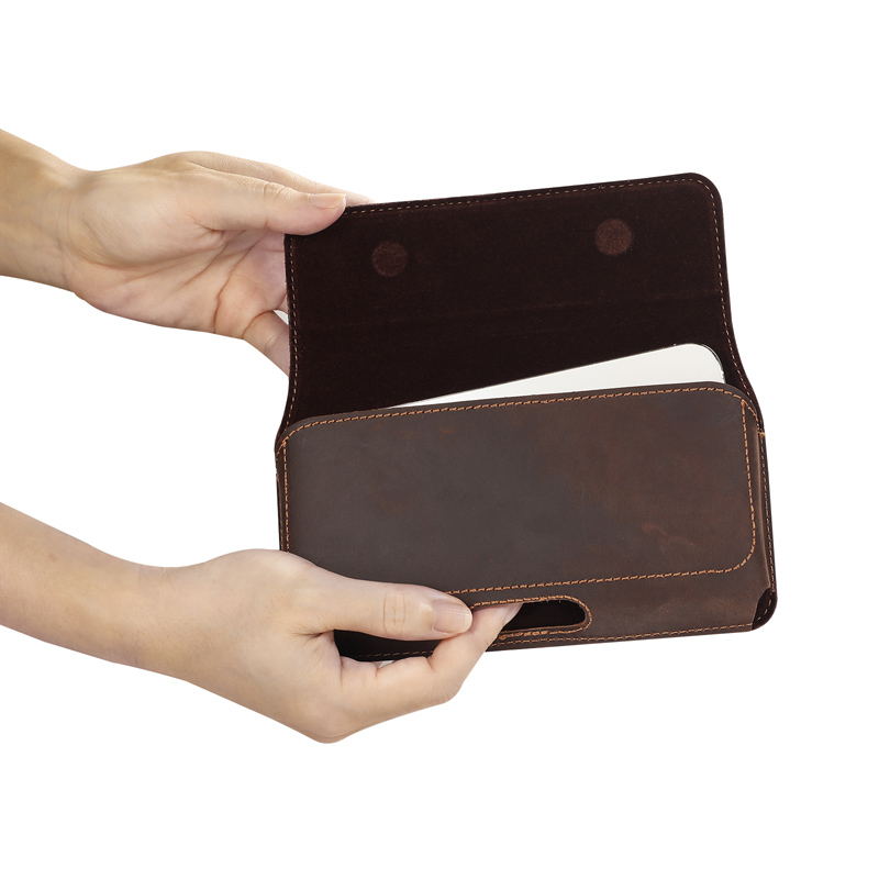 Genuine Leather Pouch For iphone 16Pro Max/16Plus/15Pro Max/15Plus/15/15Pro/14Pro/14/13/12 Phone Holster Belt Clip Case Holder