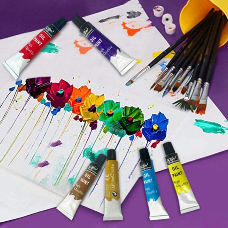 12 farger tube oljemaling kunst for kunstnere lerret pigment kunst rekvisita tegning vegg stoff maling verktøy-grønn