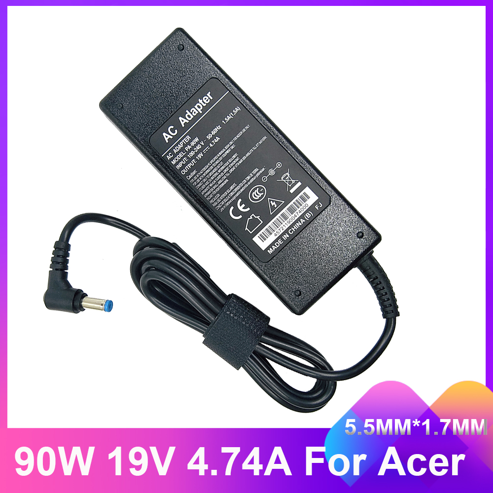 19V 4.74A 90W 5.5x1.7mm Laptop Adapter Charger for ACER ASPIRE 5750G 5755G 7110 9300 E1-531 E1-571G M5-581G V5-571P 4925G Power