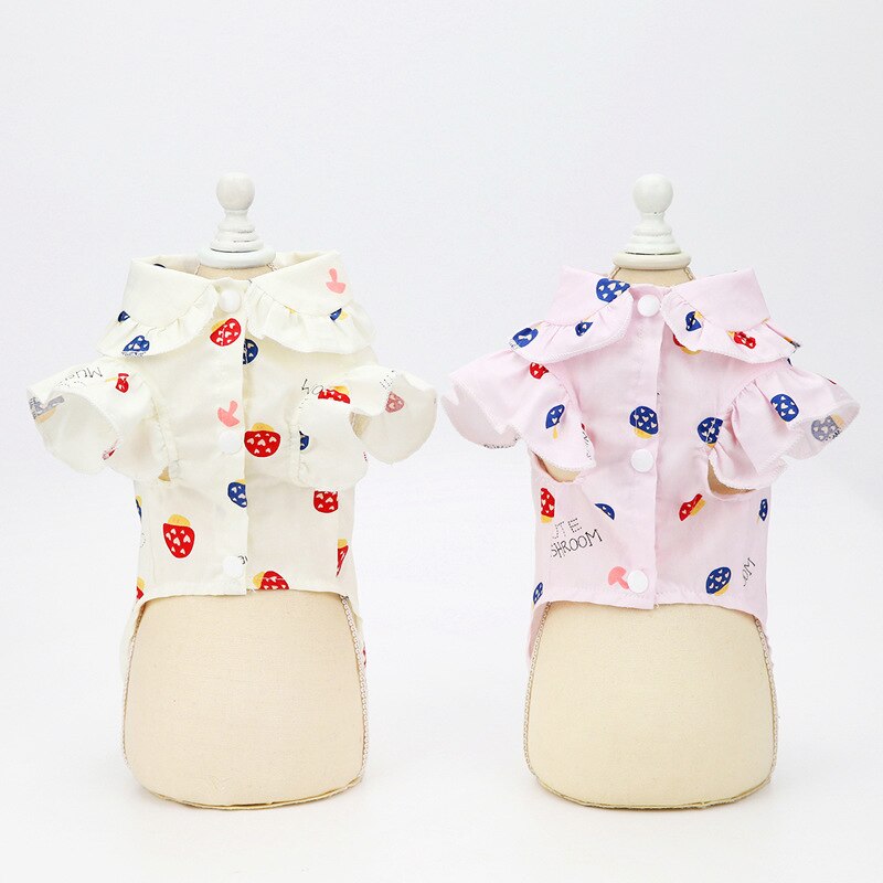 Cão de pelúcia camisas estilo doce camisas do cão algodão pet filhote de cachorro camiseta roupas para cães médios pequenos gato