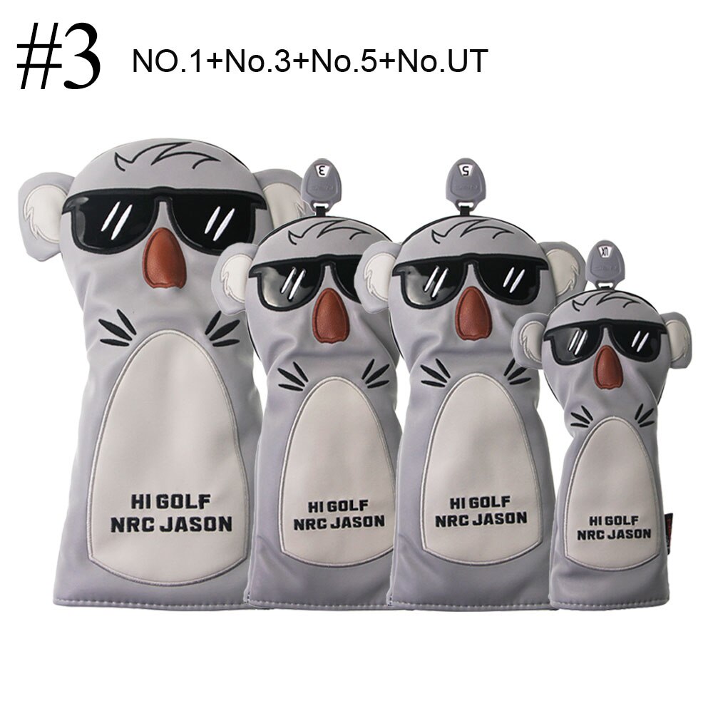 1Set Universele Golf Club Head Covers Protector Driver Hout Headcovers Set Koala: 3