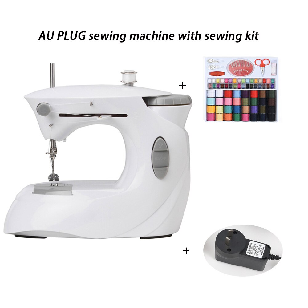Sewing Machine FootFor Mini Manual Portable Assistant Home Electric Desktop Multi-Function Lockable Button DIY Clothes: AU PLUG with Kit