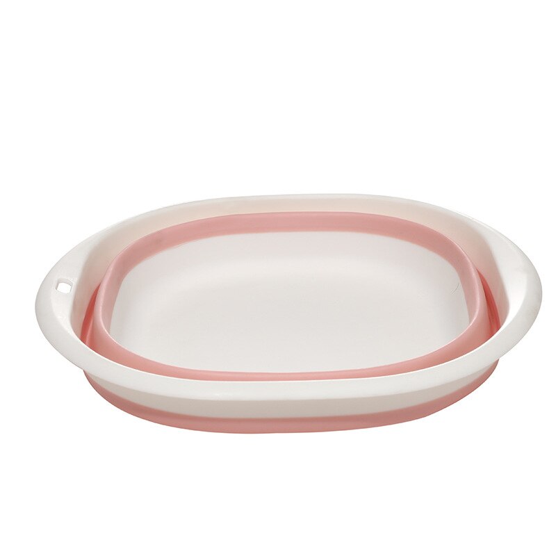 Bassin pliable en Silicone, 3 tailles, Portable, pour laver les légumes et les fruits, panier de Camping, pique-nique, outils de nettoyage: PINK / M