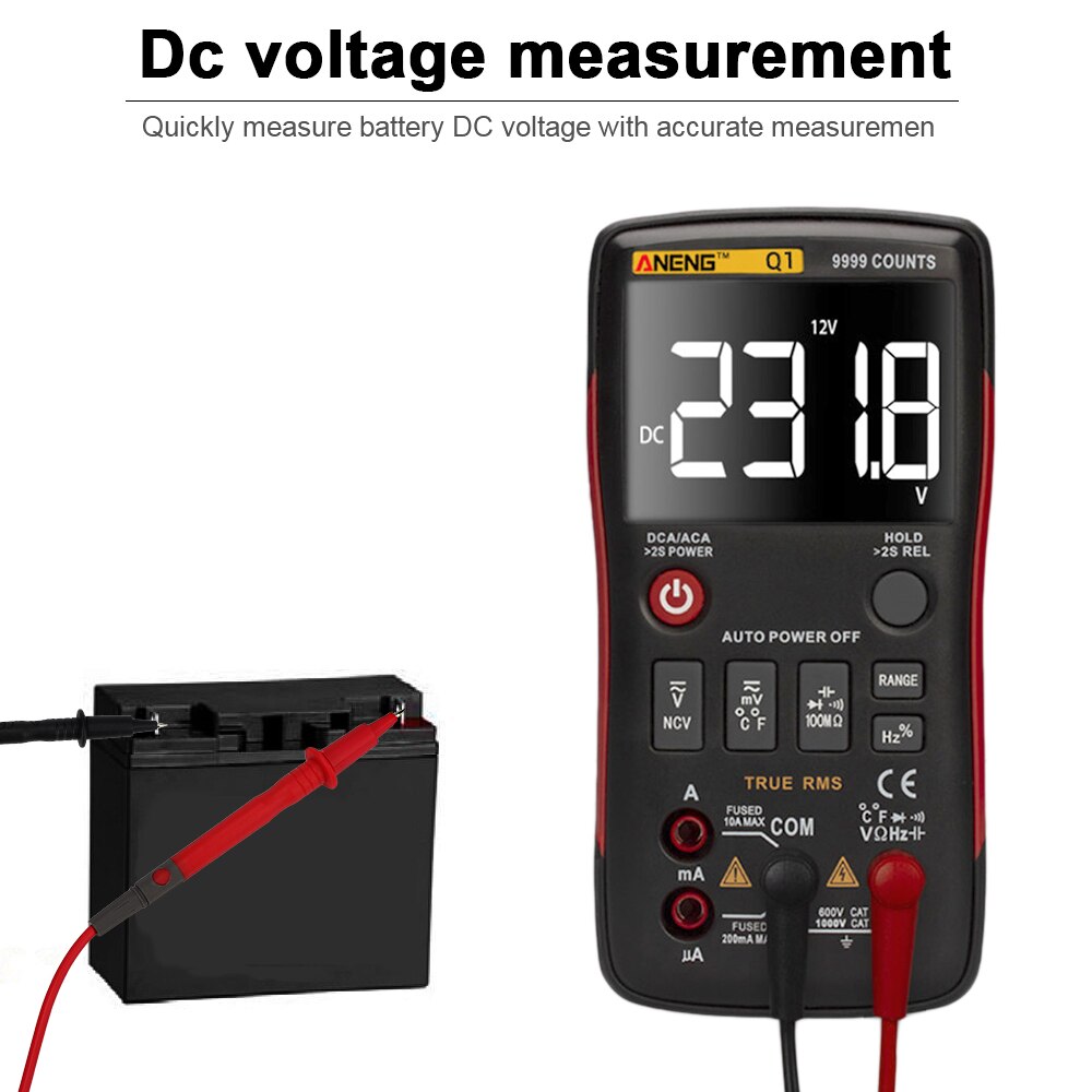 Q1 Multimeter Digital Capacitor 9999 Counts Analog Multimetro True RMS Auto Transistor NCV Ohm Tester