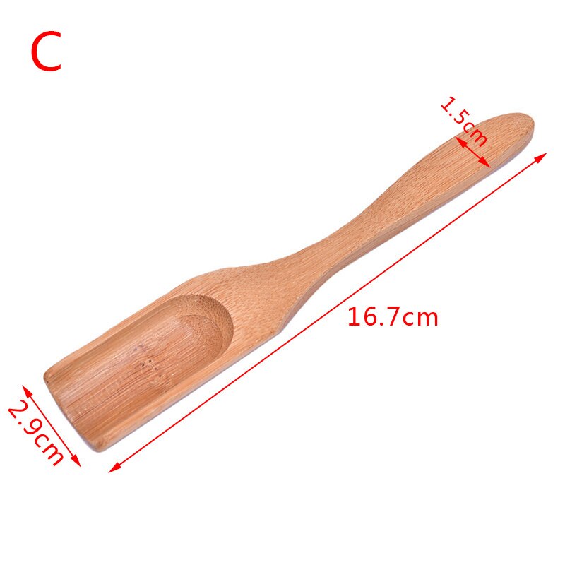 Tradition bamboo spoon coffee tea spoon wood scoop dining utensil flatware Tea Leaves Chooser Holder For Honey Suger 1pc: Style 2 - C 1PC