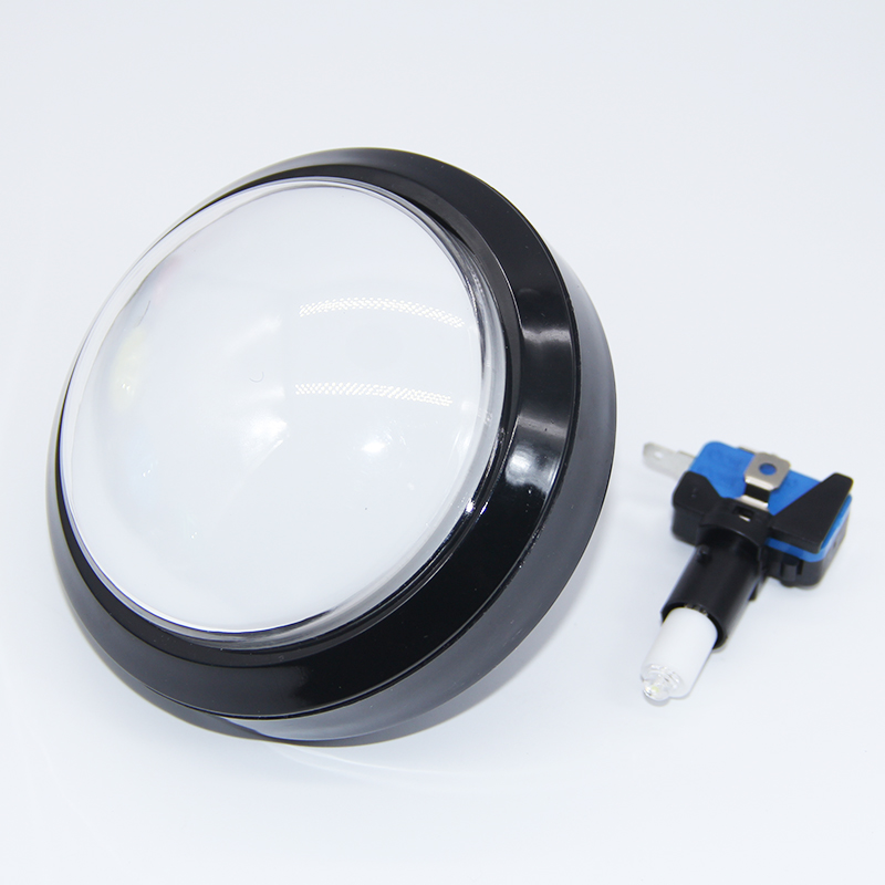 100Mm Grote Ronde Drukknop Led Verlicht Met Microschakelaar Voor Diy Arcade Game Machine Onderdelen 5/12V Grote Dome Lichtschakelaar: WHITE