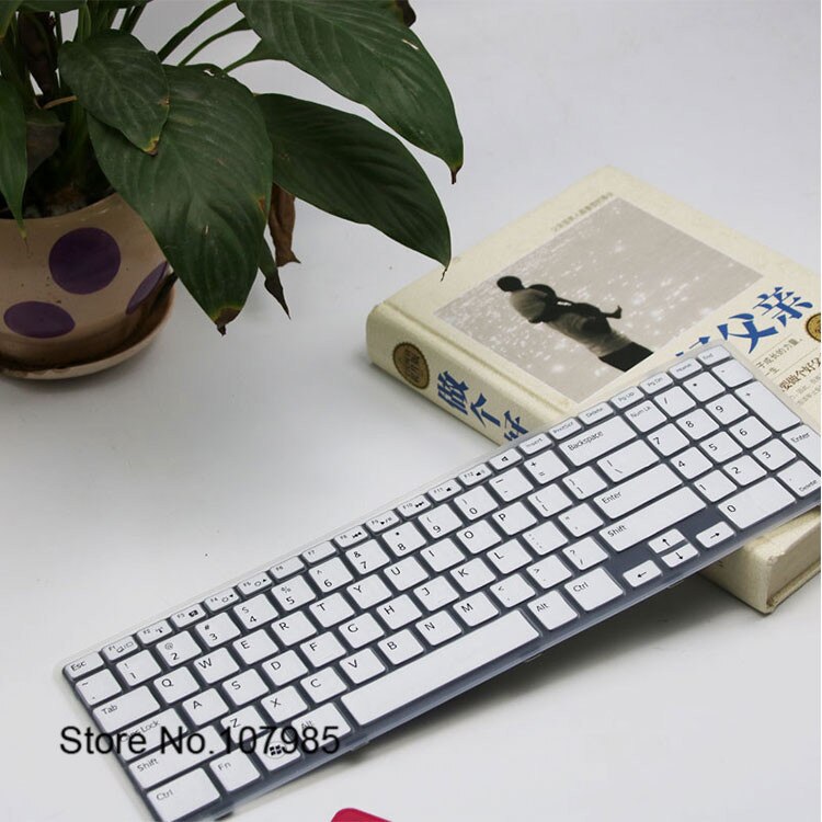 15 inch laptop keyboard cover Film Protective For DEll inspiron 15R 5537 3537 5521 3521 2521 5528 N5110 M531R 15R-5521 N5010: White
