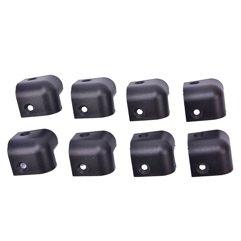 8 stk sort gitarforsterker scene høyttaler kabinett hjørnebeskyttere 2 hulls forsterker hjørne plast: En