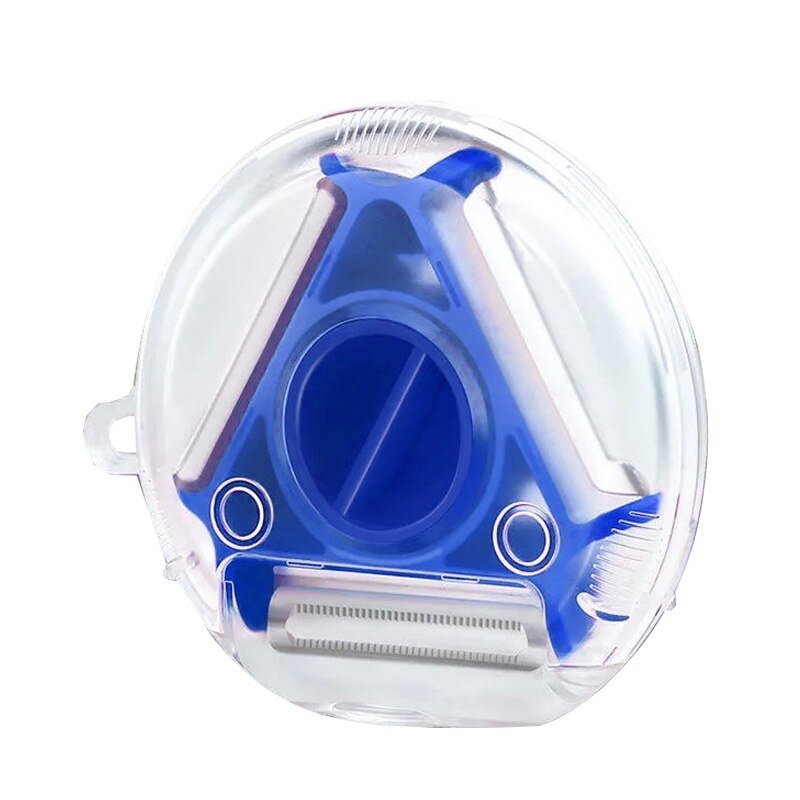 Multifunctionele Keukenrasp - 3-in-1 Groente Fruit Snijder - Roestvrij Staal & PP - 9x8.5cm: Blauw