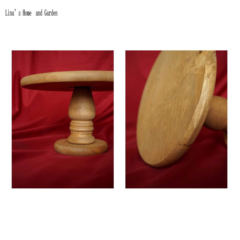 handmade nature vintage wooden pedestal cake stand