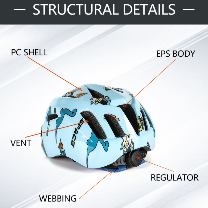 Eastinear-Children's Safety Helmet Cartoon Sports Cycling Balance Car Skateboard Protection One-piece Cycling Helmet