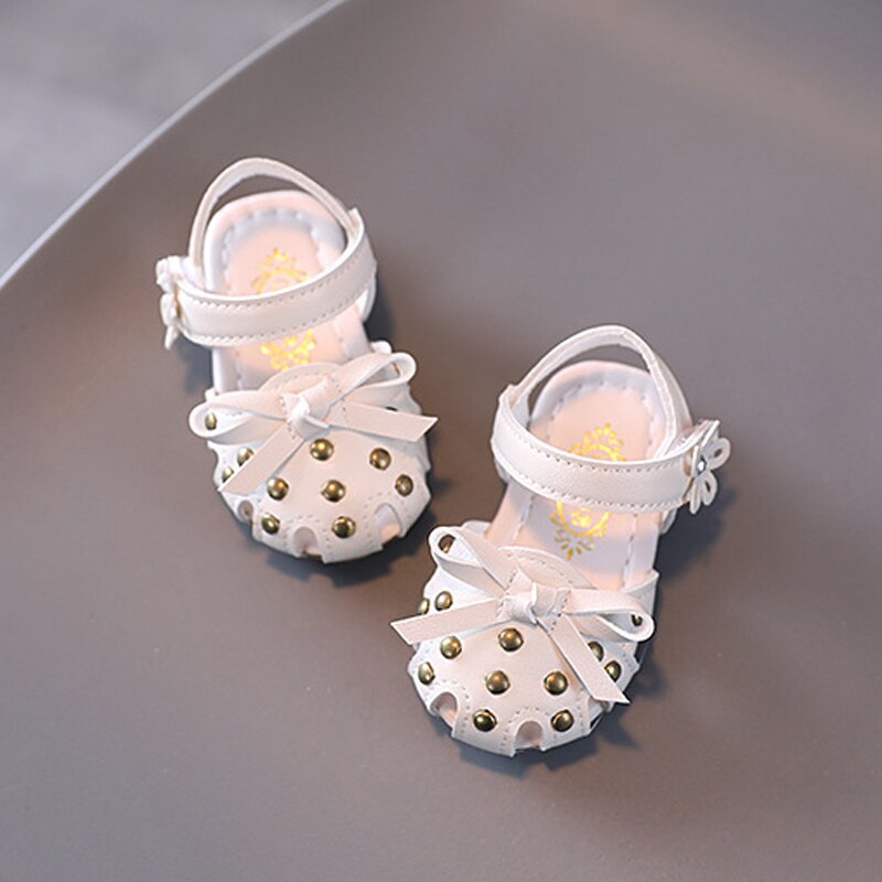 Toddler Girl Summer Pink Princess Kids Soft Sole Leather Shoes for Girls Flower Casual Children Flat Heel Silver Butterfly Knot