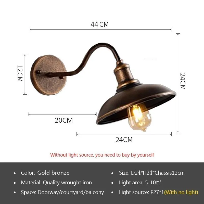 Vintage vandtæt væglampe udendørs lampe til altandørsdørsdørsdørsgårdsplads korridor have industriel  e27 væglamper belysningsarmatur: Grøn / 6w